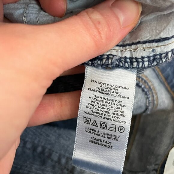 ANN TAYLOR LOFT Outlet Dark Wash Release Hem Fraying Cropped Crop Skinny Jeans 6 - Picture 10 of 13